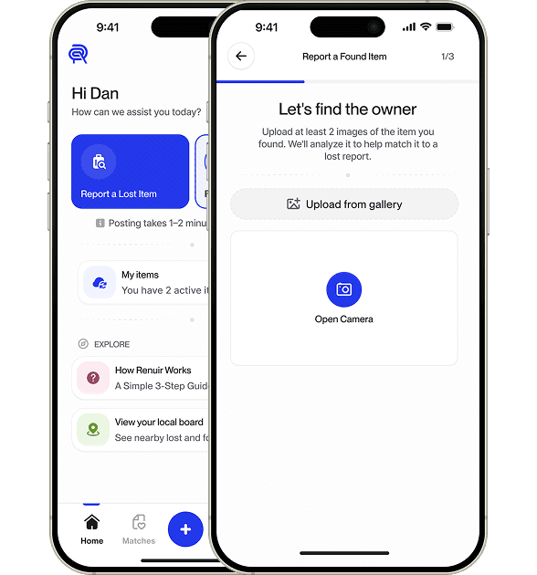 Renuir App-Bildschirme